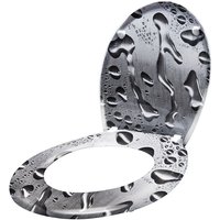 Uisebrt - wc Sitz mit Absenkautomatik - wc Klodeckel Toilettensitz mit langsamer Absenkung - Verschiedene Muster zur Auswahl (Wassertropfen) von UISEBRT
