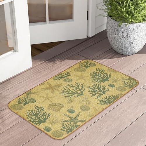 Fußmatte mit Seestern, für Innen- und Außenbereich, wasserdicht, flaches Profil, für alle Jahreszeiten, leicht zu reinigen, 43,2 x 73,2 cm Fußmatte mit Seestern, für Innen- und Außenbereich, wasserdicht, flaches Profil, für alle Jahreszeiten, leicht zu reinigen, 43,2 x 73,2 cm von UIUPRO