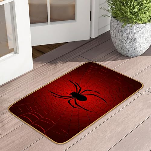 Fußmatte mit Spinnennetz, für den Außenbereich, Halloween, Spinnennetz, dekorativ, für drinnen und draußen, rutschfest, für Eingangsbereich, Terrasse, 43,2 x 73,2 cm, Rot Fußmatte mit Spinnennetz, für den Außenbereich, Halloween, Spinnennetz, dekorativ, für drinnen und draußen, rutschfest, für Eingangsbereich, Terrasse, 43,2 x 73,2 cm, Rot von UIUPRO
