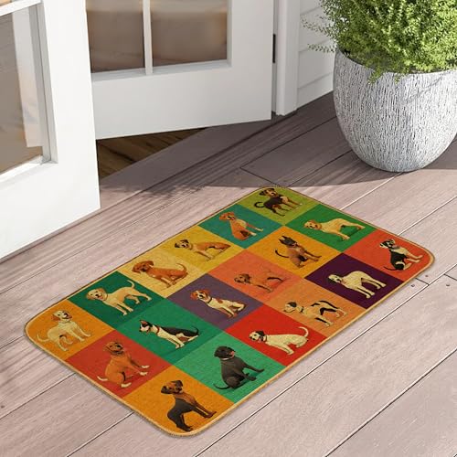 Fußmatte mit niedlichen Hunden, für den Außenbereich, lustiger Cartoon-Tier-Eingang, dekorativ, für drinnen und draußen, rutschfest, für Eingangsbereich, Terrasse, 43,2 x 73,2 cm Fußmatte mit niedlichen Hunden, für den Außenbereich, lustiger Cartoon-Tier-Eingang, dekorativ, für drinnen und draußen, rutschfest, für Eingangsbereich, Terrasse, 43,2 x 73,2 cm von UIUPRO