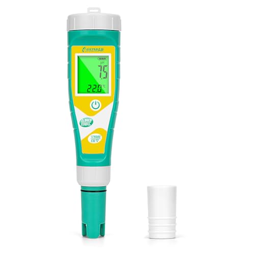 pH Messgerät Wasser, Pool Salzmessgerät, Upgrade pH und Orp Tester, Präzise ​​Gleichbleibende Poolwasserwerte für pH, Salzgehalt, ORP, TDS, EC, Temperatur, PPM EC Meter für Hydrokultur, Aquarien, Pool von UIUZMAR