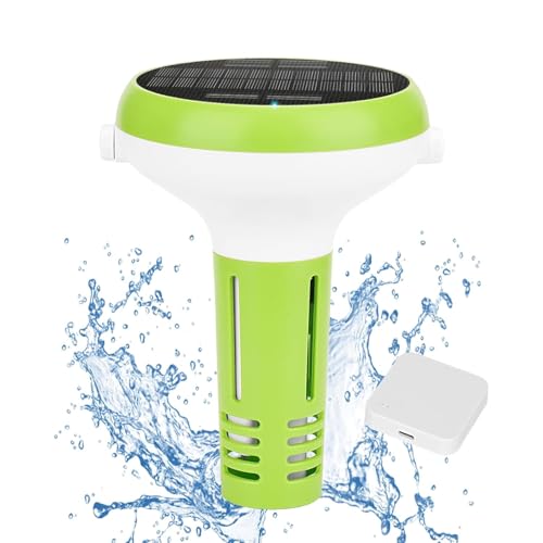 UIUZMAR Smart Pool Monitor Salzgehalt und pH Messgerät, Digitaler 5 in 1 pH Salz EC TDS Temperaturtester für Schwimmbäder, Schwimmender Solarbetriebener Salzmonitor für Salzwasserpools, Whirlpools von UIUZMAR