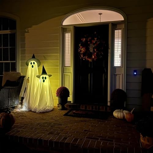 2PCS Sparkling Spooky Ghost Halloween Decorations, Large Standing Outdoor Light up Ghost Decor with Remote for Home, Yard, Porch 2PCS Sparkling Spooky Ghost Halloween Decorations, Large Standing Outdoor Light up Ghost Decor with Remote for Home, Yard, Porch von UIXENI