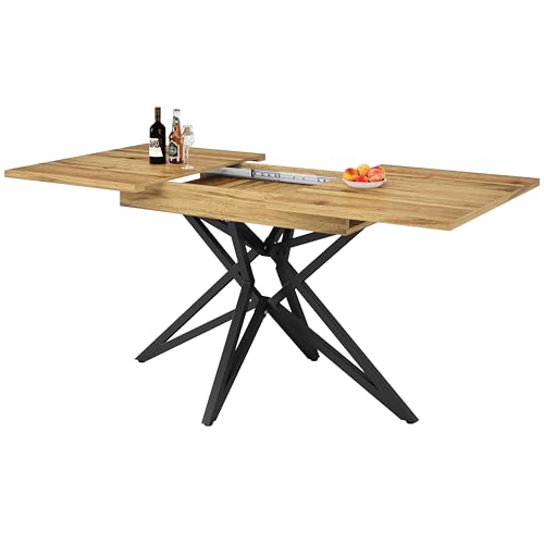 6-8 Seater Extendable Rectangular Kitchen Dining Room Table 120-160cm ﻿ (Walnut) von UIXENI