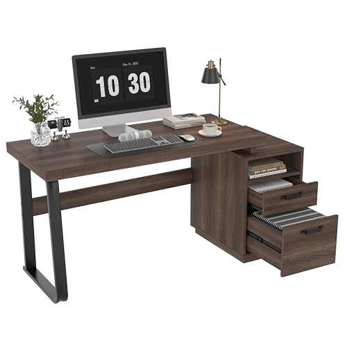 Computer Desk with Drawers, Small Office Work Table, PC Desk with Storage Space von UIXENI