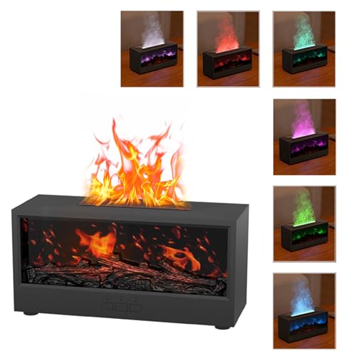 Fireplace Air Humidifier with Remote, 7 Colors Flame Aromatherapy Diffuser for Essential Oils (B) von UIXENI