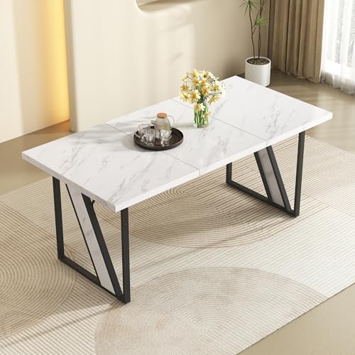UIXENI 160×80 cm Kitchen Table for 4 People, Modern Dining Room Table von UIXENI