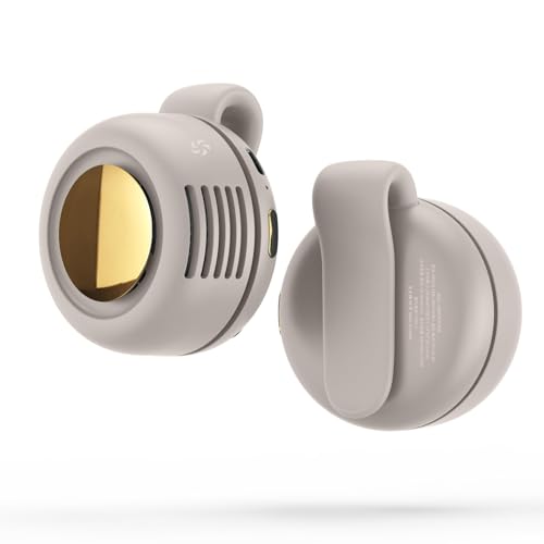 UIXENI Clip On Waist Fan, 3 Speeds Hands-Free Mini Bladeless Fan, Wearable Cooling Fans Rechargeable for Outdoor (white) von UIXENI