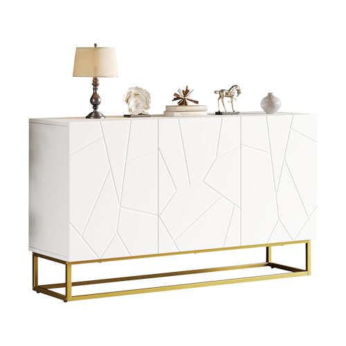 UIXENI High Gloss Sideboard, Modern Furniture Cabinet Buffet Cabinet with 4 Compartments UIXENI High Gloss Sideboard, Modern Furniture Cabinet Buffet Cabinet with 4 Compartments von UIXENI