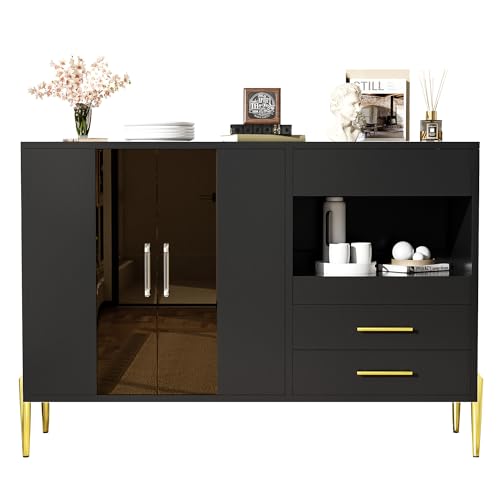 UIXENI Kitchen Cabinet Sideboard Buffet Cabinet with 3 Drawers and 2 Doors Adjustable Shelf von UIXENI