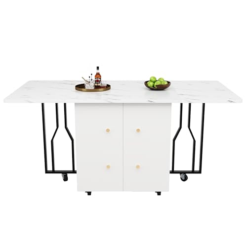 UIXENI Mobile Kitchen Island with Extendable Worktop, Kitchen Trolley, Serving Trolley on Wheels for Dining Room UIXENI Mobile Kitchen Island with Extendable Worktop, Kitchen Trolley, Serving Trolley on Wheels for Dining Room von UIXENI