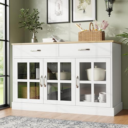 UIXENI Modern Sideboard Chest of Drawers with Drawer and Door for Living Room, Dining Room and Hallway (White) von UIXENI