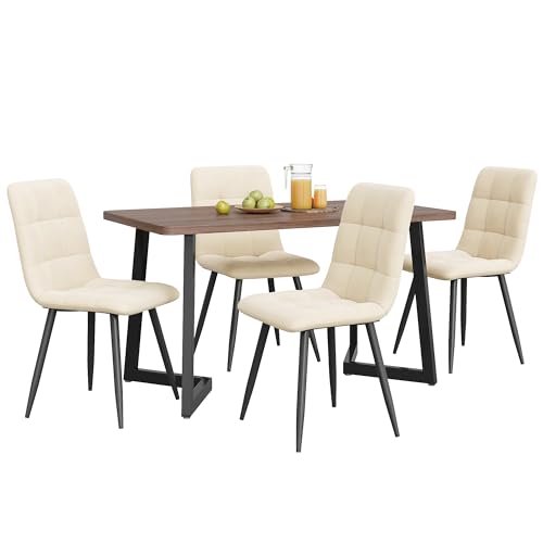 UIXENI Rectangular Dining Table with 4 Chairs Set, Kitchen Table Set Dining Room Group von UIXENI