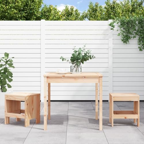 UJCHVHN 3-teiliges Garten-Bistro-Set aus massivem Kiefernholz, für den Außenbereich von UJCHVHN