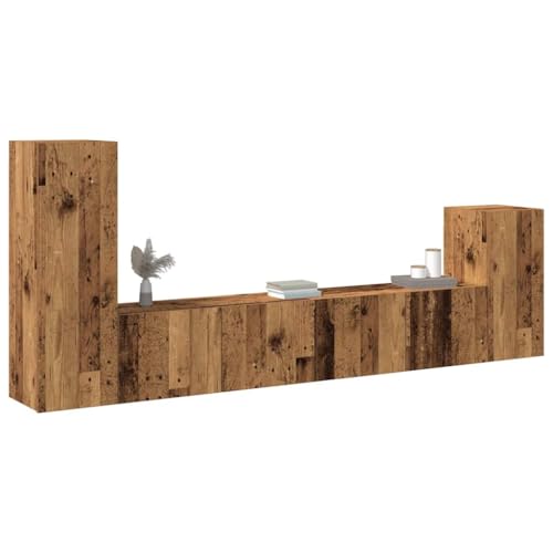 UJCHVHN 4-teiliges TV-Schrank-Set, Wandmontage, aus altem Holz, Unterhaltungszentren und TV-Ständer von UJCHVHN