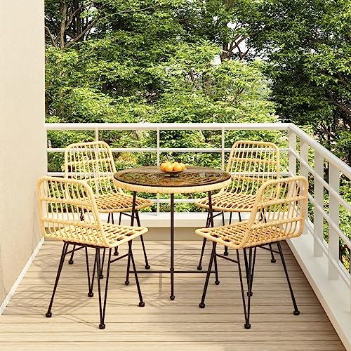 UJCHVHN 5-teiliges Garten-Esszimmer-Set, Poly-Rattan, Outdoor-Sets UJCHVHN 5-teiliges Garten-Esszimmer-Set, Poly-Rattan, Outdoor-Sets von UJCHVHN