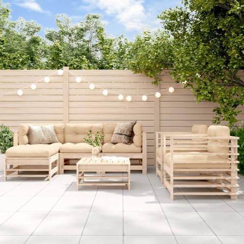 UJCHVHN 7-teiliges Garten-Lounge-Set Massivholz Kiefer Outdoor Sets von UJCHVHN