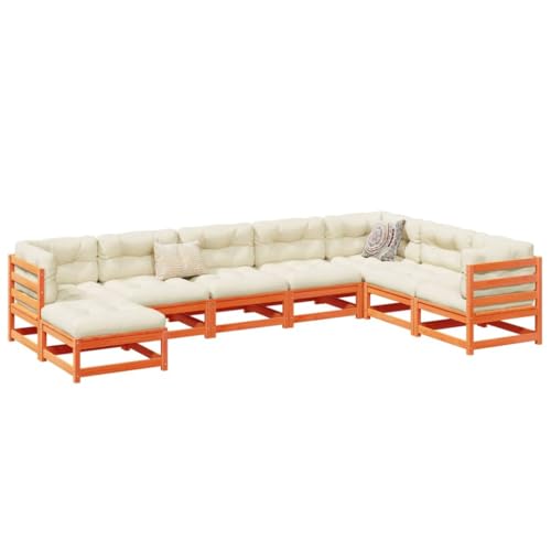 UJCHVHN Artikel-8 Stück Garten Sofa Set Wachs Braun Massivholz Kiefer, Outdoor Outdoor Möbel Sets von UJCHVHN