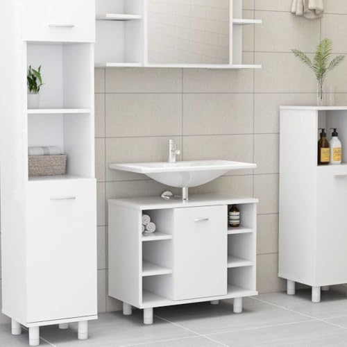 UJCHVHN Artikel-Badschrank, weiß, 60 x 32 x 53,5 cm, Holzwerkstoff, Möbelsets, Badezimmermöbel-Sets von UJCHVHN
