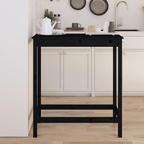 UJCHVHN Artikel-Bartisch schwarz 100x50x110cm Massivholz Kiefer Tische Küchen- & Esszimmertische von UJCHVHN