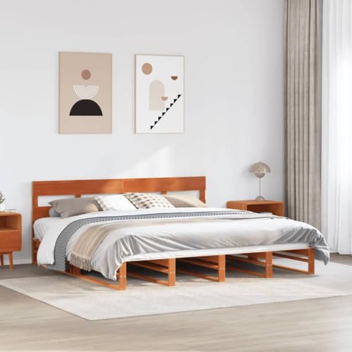 UJCHVHN Artikel-Bettgestell ohne Matratze Wax Braun 200x200 cm Kiefer Massivholz Betten & Zubehör Betten & Bettrahmen UJCHVHN Artikel-Bettgestell ohne Matratze Wax Braun 200x200 cm Kiefer Massivholz Betten & Zubehör Betten & Bettrahmen von UJCHVHN