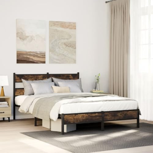 UJCHVHN Artikel-Bettgestell ohne Matratze mit Kopfteil Sonoma Eiche 140x200 cm, Betten & Zubehör, Betten & Bettrahmen von UJCHVHN