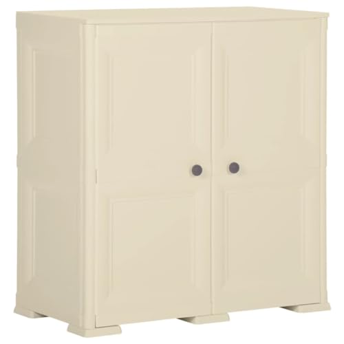 UJCHVHN Artikel-Kunststoffschrank, 79 x 43 x 85,5 cm, Holz-Design, Angora-Weiß, Schränke und Aufbewahrung, Aufbewahrungsschränke und Schließfächer von UJCHVHN