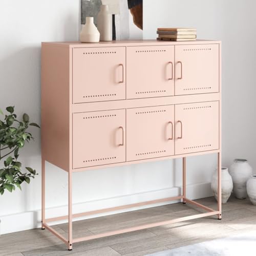 UJCHVHN Artikel-Sideboard Pink 100,5 x 39 x 107 cm Stahl, Schränke & Aufbewahrung, Buffets & Sideboards UJCHVHN Artikel-Sideboard Pink 100,5 x 39 x 107 cm Stahl, Schränke & Aufbewahrung, Buffets & Sideboards von UJCHVHN