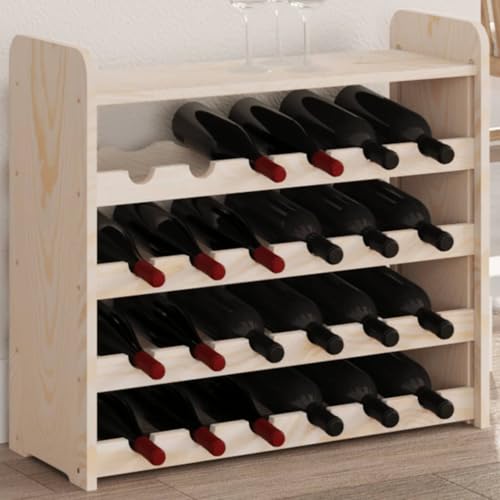 UJCHVHN Artikel-Weinregal mit oberem Brett, 67,5 x 25 x 60 cm, Massivholz, Kiefer, Schränke & Aufbewahrung, Weinregale von UJCHVHN