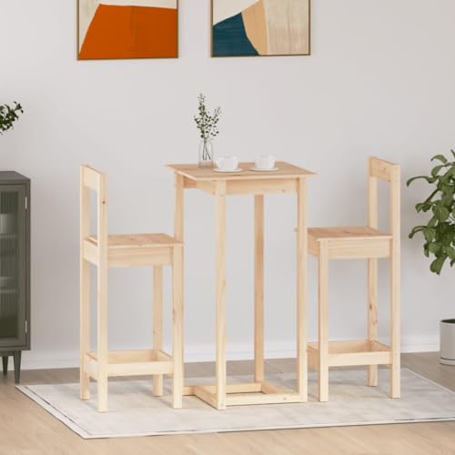 UJCHVHN Artikel: 3-teiliges Bar-Set aus massivem Kiefernholz, Möbelsets, Küchen- und Esszimmermöbel-Sets von UJCHVHN