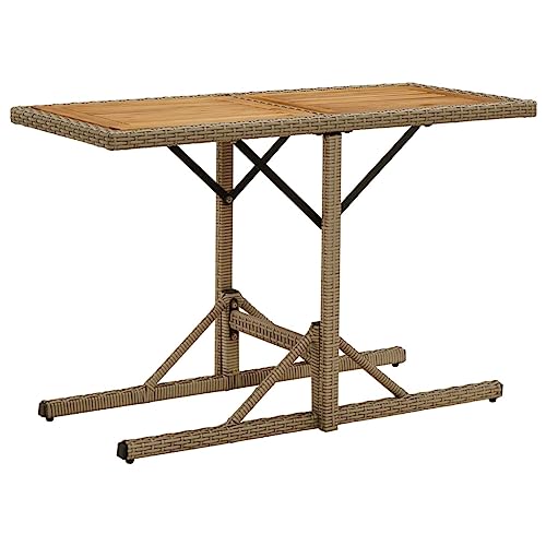 UJCHVHN Artikel: Gartentisch, Beige, Massivholz, Akazie und Poly-Rattan, Outdoor-Tische UJCHVHN Artikel: Gartentisch, Beige, Massivholz, Akazie und Poly-Rattan, Outdoor-Tische von UJCHVHN
