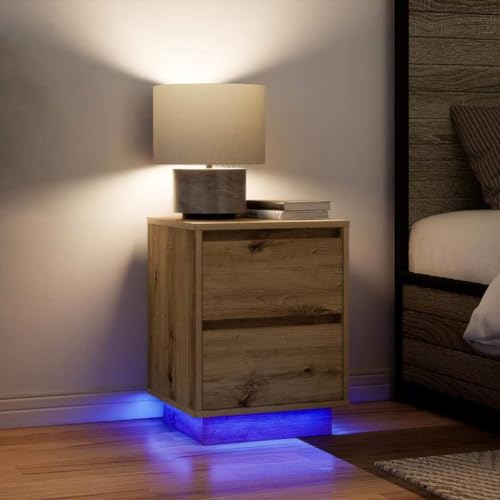 UJCHVHN Artikelschränke mit LED-Lichtern, 2 Stück, Artisan Eiche, 38 x 34 x 50 cm, Tische, Nachttische UJCHVHN Artikelschränke mit LED-Lichtern, 2 Stück, Artisan Eiche, 38 x 34 x 50 cm, Tische, Nachttische von UJCHVHN
