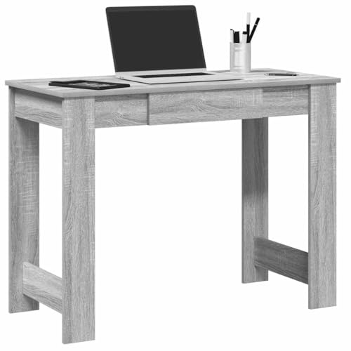 UJCHVHN Artikelschreibtisch, Grau, Sonoma, 100 x 45 x 75 cm, Holzwerkstoff, Büroschreibtische von UJCHVHN