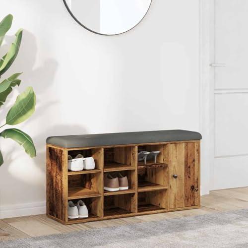 UJCHVHN Artikelschuhbank Altes Holz 102x32x50cm Holzwerkstoff Bänke Lager- & Eingangsbänke von UJCHVHN