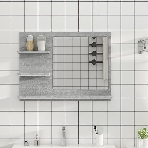 UJCHVHN Badspiegel grau sonoma 60x10,5x45cm Holzwerkstoff UJCHVHN Badspiegel grau sonoma 60x10,5x45cm Holzwerkstoff von UJCHVHN