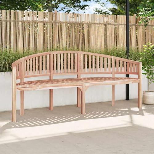 UJCHVHN Bananenbank 200 cm massiv Teakholz Outdoor Sitzbank Outdoor Sitzbank Outdoor Bänke von UJCHVHN