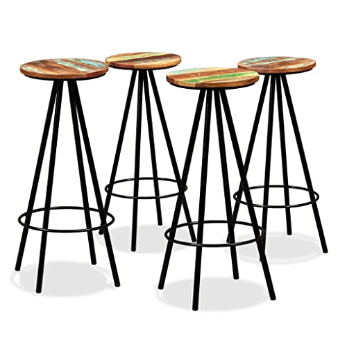 UJCHVHN Barhocker, 4 Stück, massives Altholz, Tisch und Barhocker UJCHVHN Barhocker, 4 Stück, massives Altholz, Tisch und Barhocker von UJCHVHN