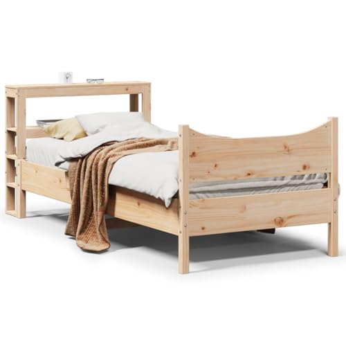 UJCHVHN Bettgestell mit Kopfteil 75x190 cm klein Einzelbett Massivholz Kiefer Betten & Zubehör Betten & Bettrahmen UJCHVHN Bettgestell mit Kopfteil 75x190 cm klein Einzelbett Massivholz Kiefer Betten & Zubehör Betten & Bettrahmen von UJCHVHN