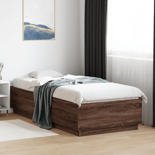 UJCHVHN Bettgestell mit LED ohne Matratze Braun Eiche 100x200 cmBetten & Zubehör Betten & Bettrahmen UJCHVHN Bettgestell mit LED ohne Matratze Braun Eiche 100x200 cmBetten & Zubehör Betten & Bettrahmen von UJCHVHN