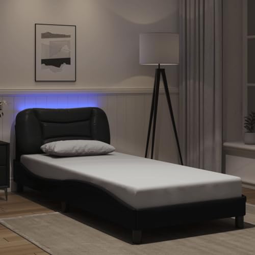 UJCHVHN Bettgestell mit LED ohne Matratze Hvar Schwarz 80x200 cmBetten & Zubehör Betten & Bettrahmen UJCHVHN Bettgestell mit LED ohne Matratze Hvar Schwarz 80x200 cmBetten & Zubehör Betten & Bettrahmen von UJCHVHN