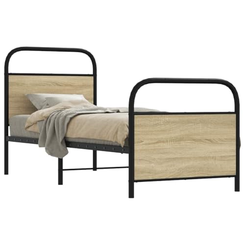 UJCHVHN Bettgestell ohne Matratze 75x190 cm klein Einzelbett Sonoma Eiche Holzwerkstoff UJCHVHN Bettgestell ohne Matratze 75x190 cm klein Einzelbett Sonoma Eiche Holzwerkstoff von UJCHVHN