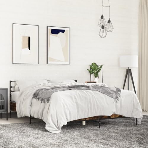 UJCHVHN Bettgestell ohne Matratze Räuchereiche 150x200 cm Kingsize-Betten & Zubehör Betten & Bettrahmen UJCHVHN Bettgestell ohne Matratze Räuchereiche 150x200 cm Kingsize-Betten & Zubehör Betten & Bettrahmen von UJCHVHN