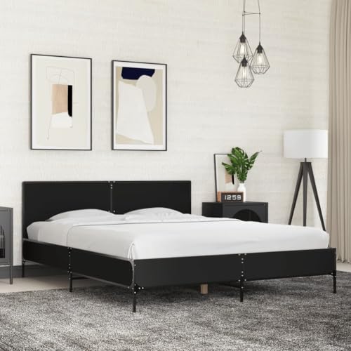 UJCHVHN Bettgestell ohne Matratze Schwarz 150x200 cm King Size-Betten & Zubehör Betten & Bettrahmen UJCHVHN Bettgestell ohne Matratze Schwarz 150x200 cm King Size-Betten & Zubehör Betten & Bettrahmen von UJCHVHN