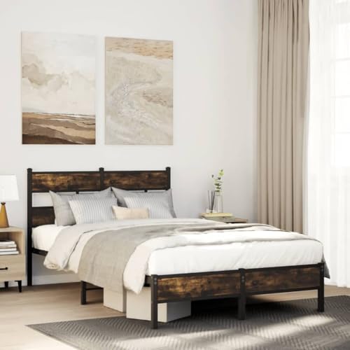 UJCHVHN Bettgestell ohne Matratze mit Kopfteil Sonoma Eiche 120x190 cm kleine Doppelbetten & Zubehör Betten & Bettrahmen UJCHVHN Bettgestell ohne Matratze mit Kopfteil Sonoma Eiche 120x190 cm kleine Doppelbetten & Zubehör Betten & Bettrahmen von UJCHVHN
