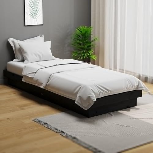 UJCHVHN Bettgestell ohne Matratze schwarz Massivholz klein Einzelbetten & Zubehör Betten & Bettrahmen UJCHVHN Bettgestell ohne Matratze schwarz Massivholz klein Einzelbetten & Zubehör Betten & Bettrahmen von UJCHVHN