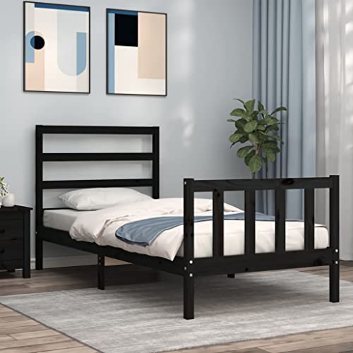 UJCHVHN Bettrahmen ohne Matratze schwarz klein Einzelbett Massivholz Kiefer Betten & Zubehör Betten & Bettrahmen UJCHVHN Bettrahmen ohne Matratze schwarz klein Einzelbett Massivholz Kiefer Betten & Zubehör Betten & Bettrahmen von UJCHVHN