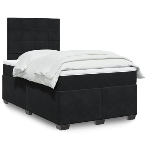 UJCHVHN Boxspringbett mit Matratze schwarz 120x190 cm klein Doppelbett Samtbetten & Zubehör Betten & Bettrahmen UJCHVHN Boxspringbett mit Matratze schwarz 120x190 cm klein Doppelbett Samtbetten & Zubehör Betten & Bettrahmen von UJCHVHN
