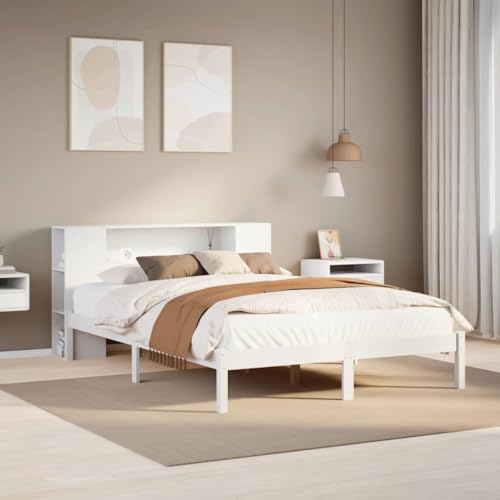 UJCHVHN Bücherregal Bett ohne Matratze Weiß 140x200 cm Massivholz Kiefer Betten & Zubehör Betten & Bettrahmen UJCHVHN Bücherregal Bett ohne Matratze Weiß 140x200 cm Massivholz Kiefer Betten & Zubehör Betten & Bettrahmen von UJCHVHN