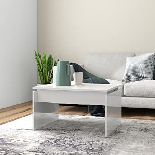 UJCHVHN Couchtisch, Hochglanz, Weiß, 68 x 50 x 38 cm, Holztische, Akzenttische, Couchtische UJCHVHN Couchtisch, Hochglanz, Weiß, 68 x 50 x 38 cm, Holztische, Akzenttische, Couchtische von UJCHVHN