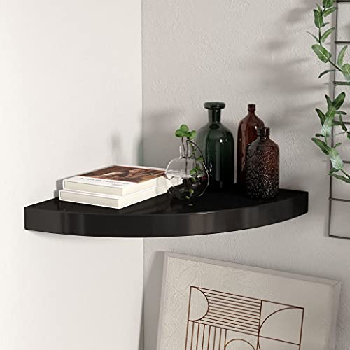 UJCHVHN Eckregal aus MDF, Regal, Wandregale und Latten, 35 x 35 x 3,8 cm, Schwarz von UJCHVHN